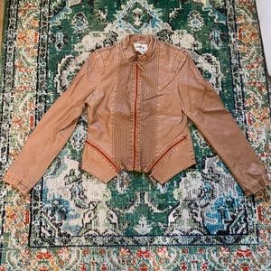Daytrip Tan Faux Leather Jacket from Buckle, Size M